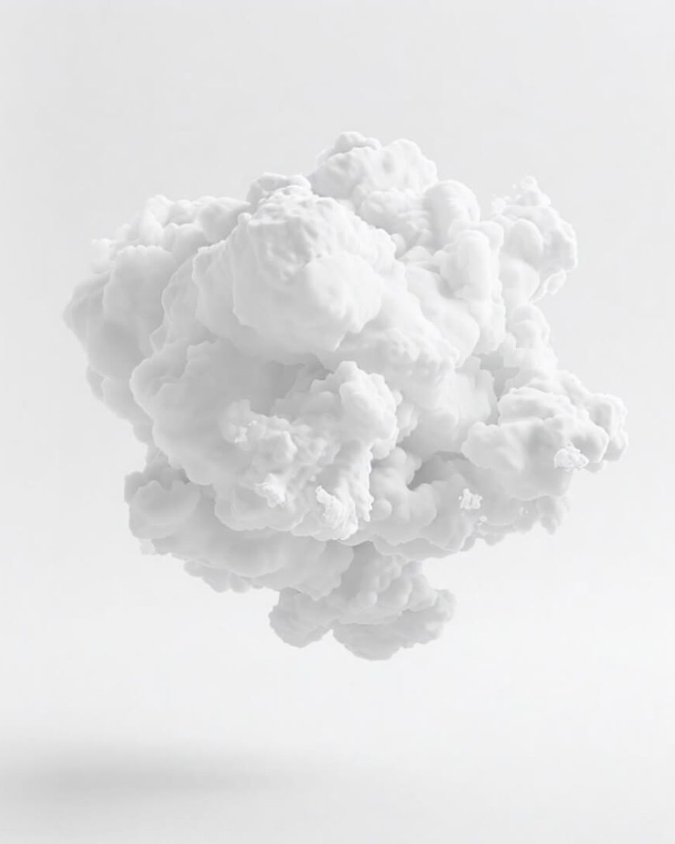 A white cloud suspended in soft light, the More Air image